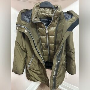 Mackage Olive Green Kids Puffer Parka Jacket